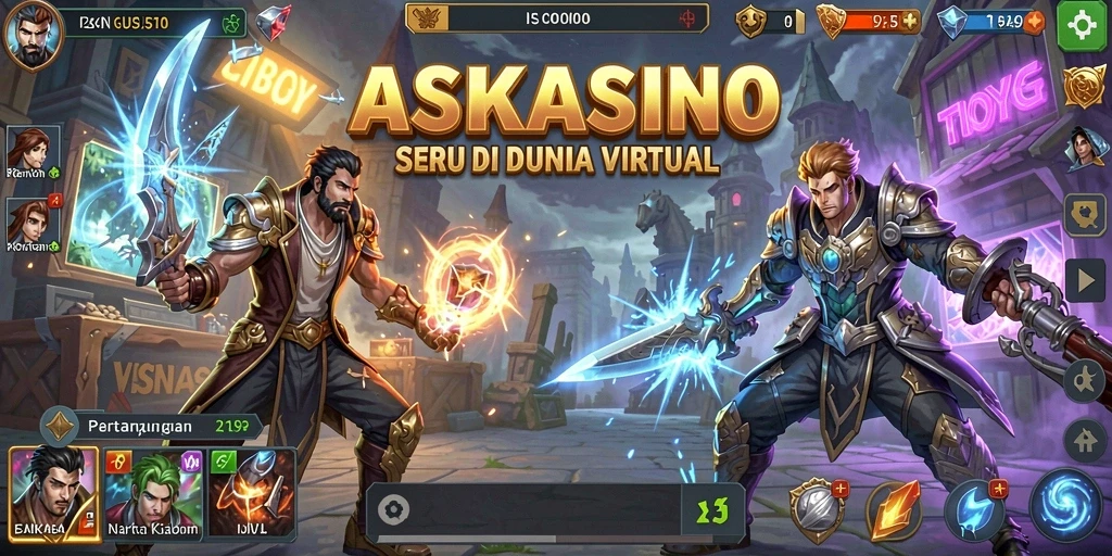 Screenshot gameplay dari ASKASINO menunjukkan pertarungan yang intens dan mendebarkan.