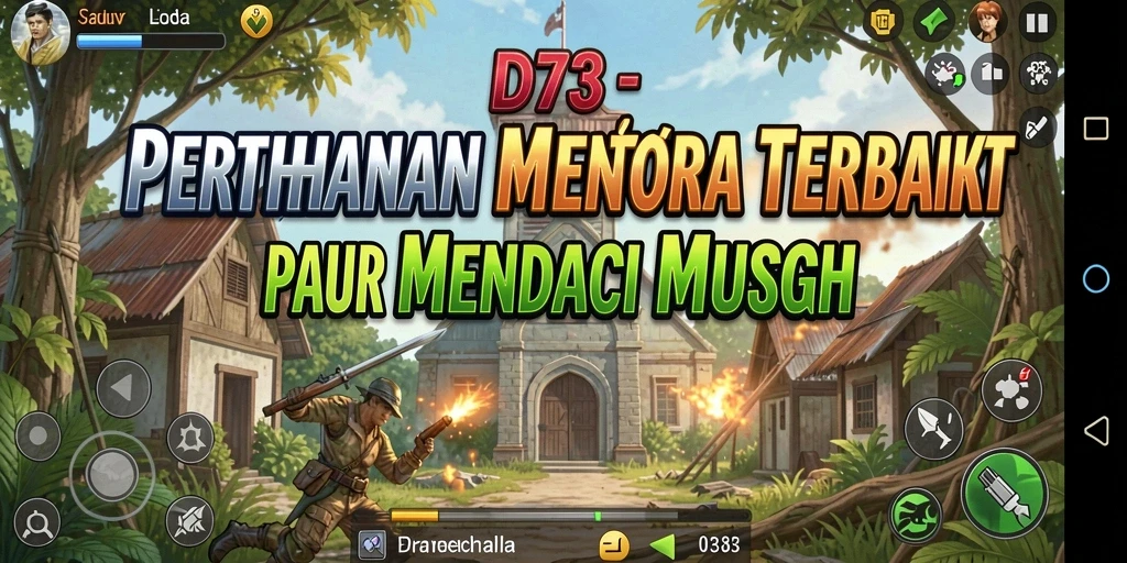 Screenshot D73 menampilkan gameplay Tower Defense yang menarik dan menantang.