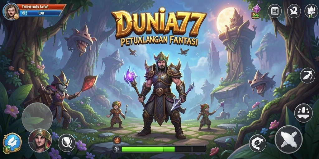 Screenshot gameplay DUNIA77 dengan aksi seru di dunia petualangan.
