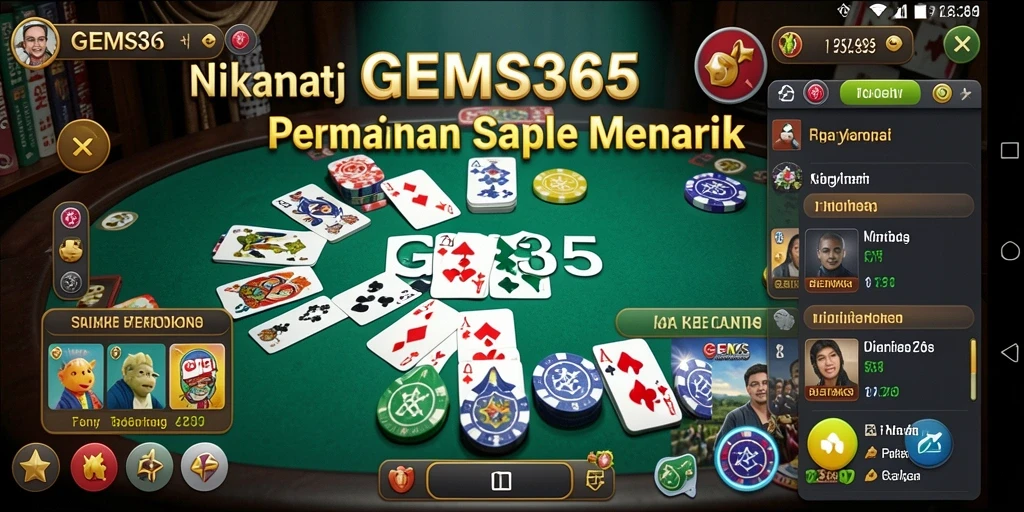Gameplay seru GEMS365 dengan teman-teman di Gaple.