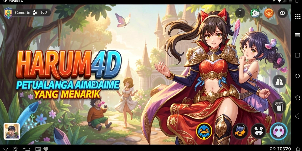 Tampilan gameplay HARUM4D yang memukau dan penuh warna.