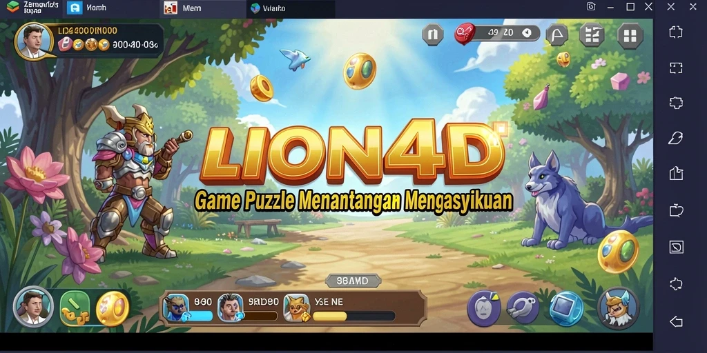 Tampilkan gameplay menantang dalam LION4D dengan berbagai puzzle.