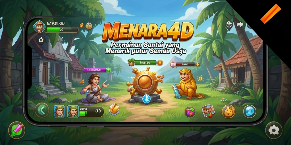 Tampilan gameplay seru MENARA4D yang menarik dan penuh warna.