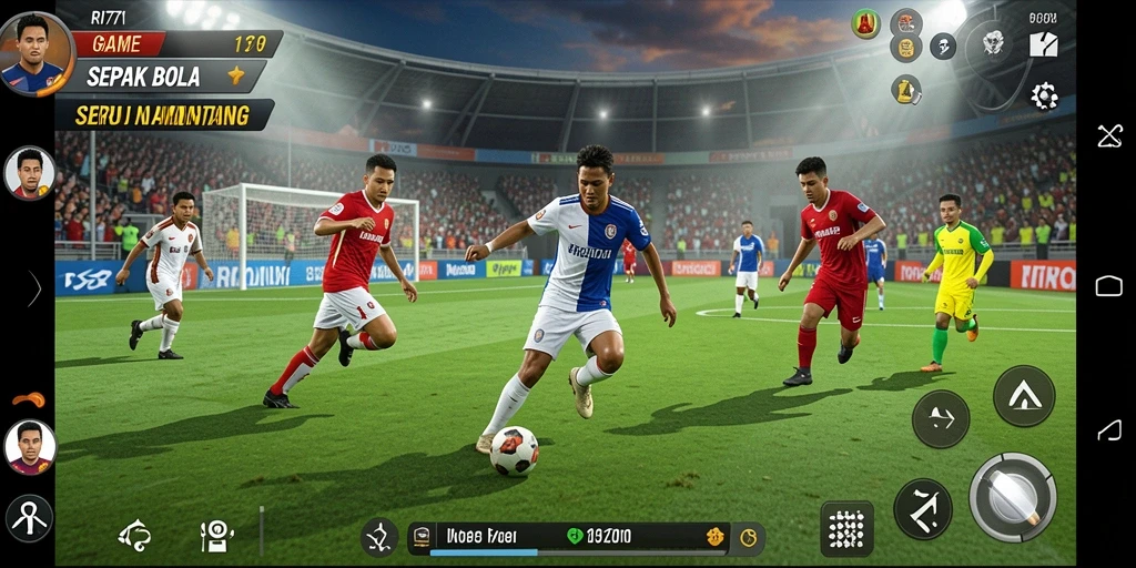 Tampilan permainan sepak bola yang menarik dan penuh aksi.