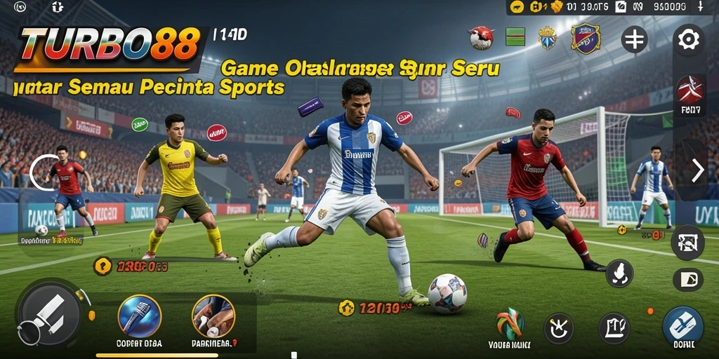 Screenshot gameplay TURBO88 menampilkan aksi olahraga yang mendebarkan.
